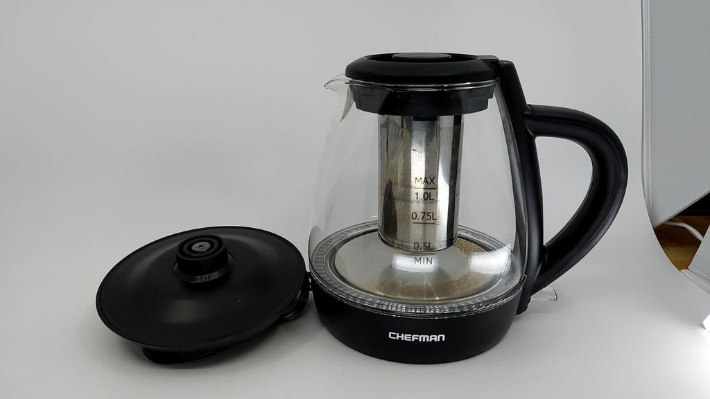 Chefman 1L Electric Kettle, Boil-Dry Protection, Stainless Steel Filter