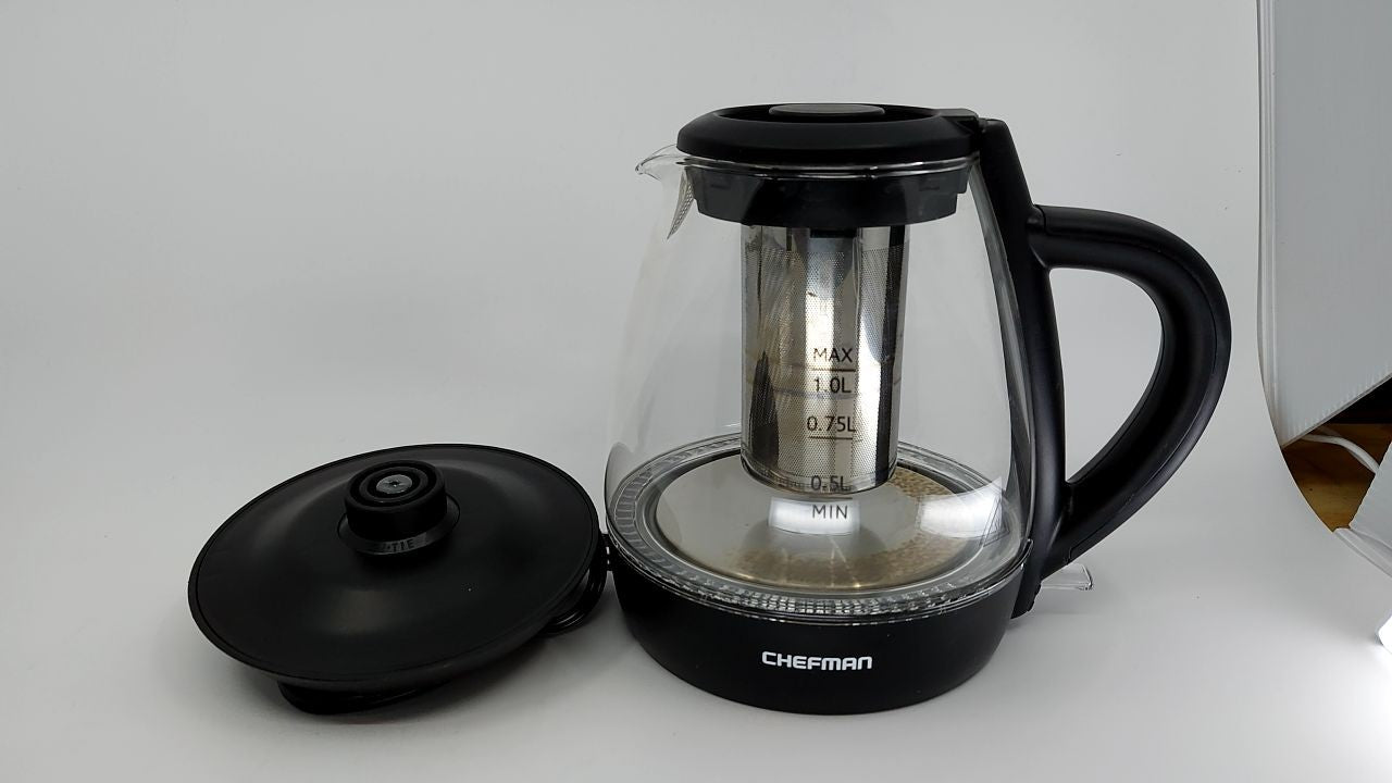 Chefman 1L Electric Kettle, Boil-Dry Protection, Stainless Steel Filter