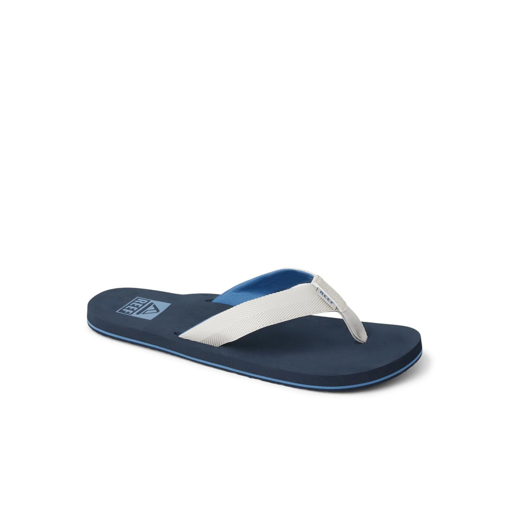 Reef Twinpin Mens Flip Flops 12 Grey/Navy Water Friendly Cushion Footbed