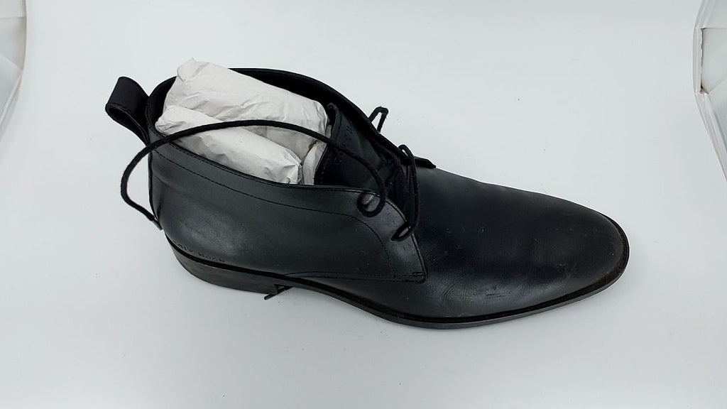 Cole Haan Mens Chukka Boot 12M Black/Truffle Waxy Leather Water Resistant