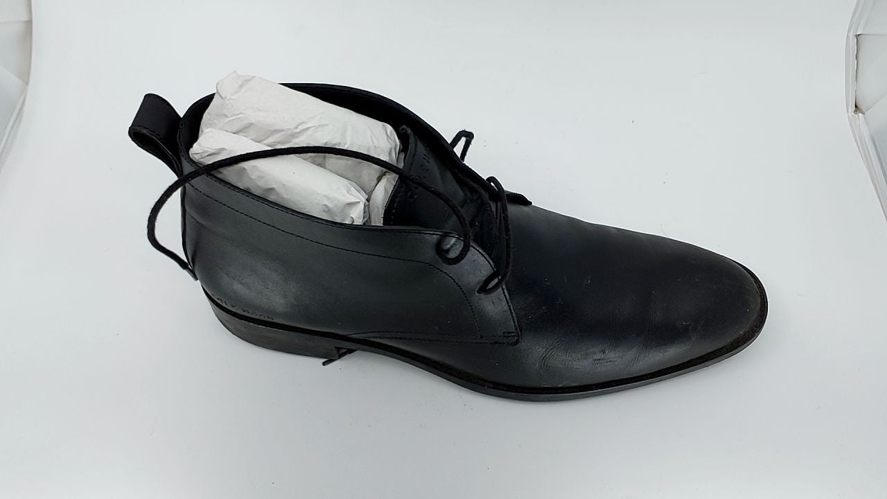 Cole Haan Mens Chukka Boot 12M Black/Truffle Waxy Leather Water Resistant