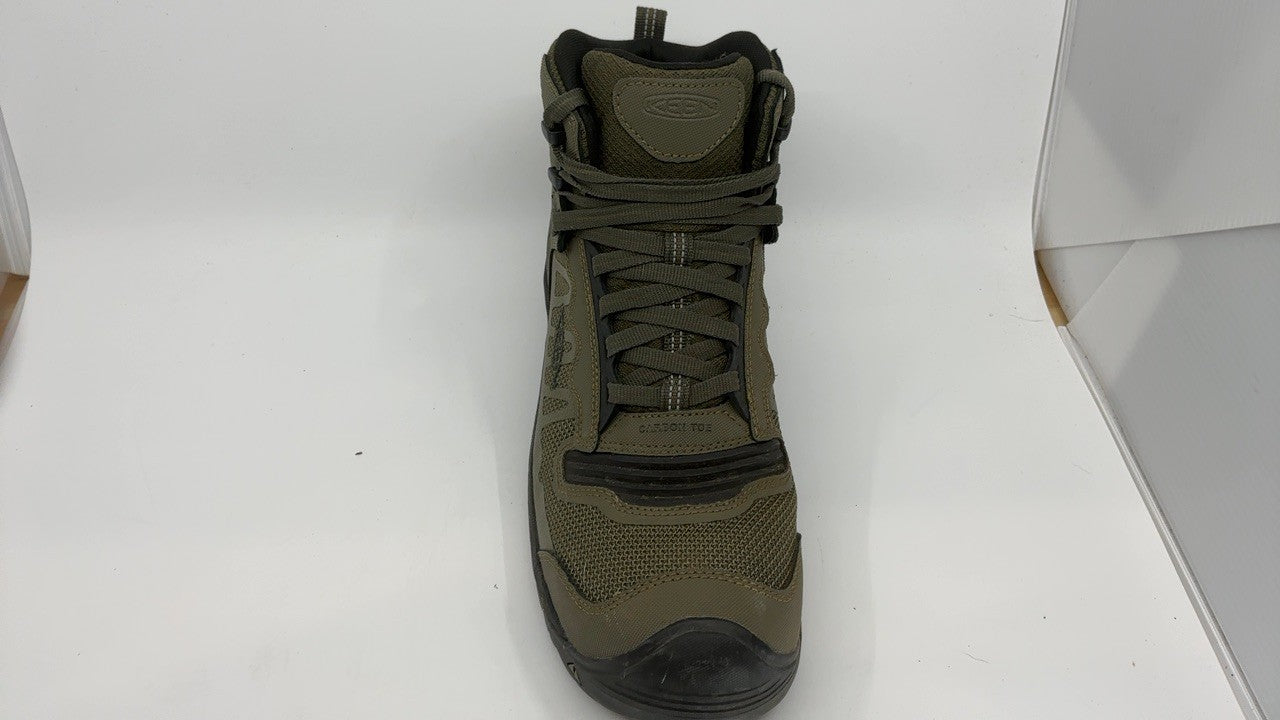 KEEN Reno Mid Waterproof Athletic Work Boots 11W Composite Toe Dark Olive