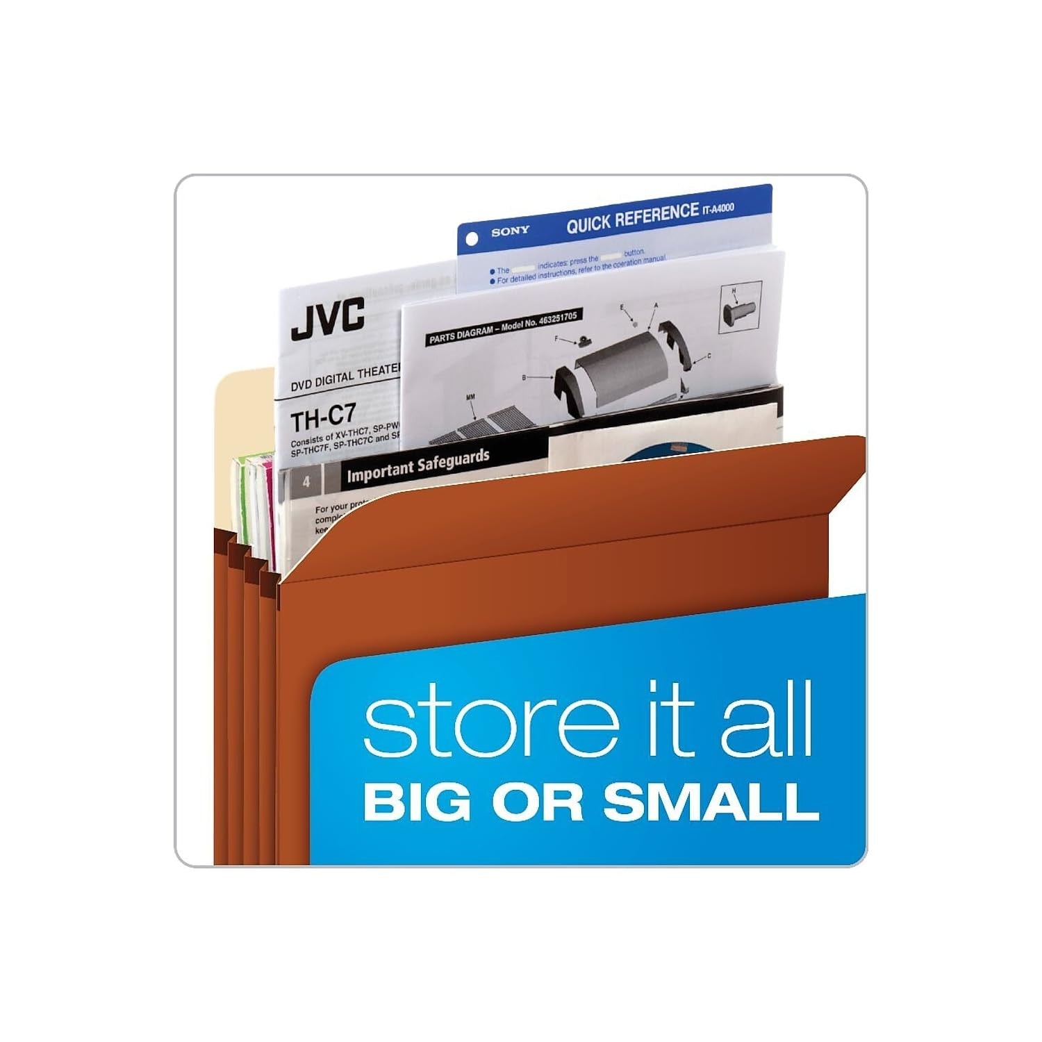 Pendaflex File Pockets, Letter Size, 5.25" Expansion, Redrope, Box of 10