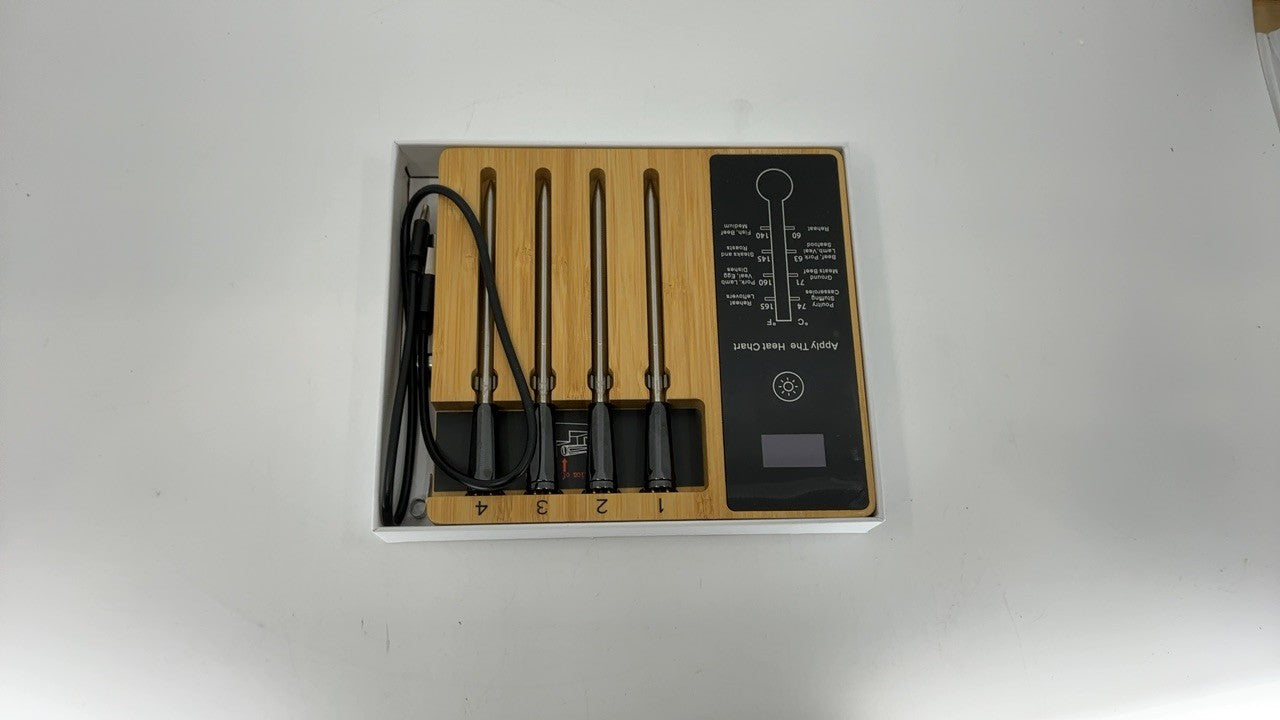 Smart Meat Thermometer 4 Probes Wireless BBQ Grill Thermometer