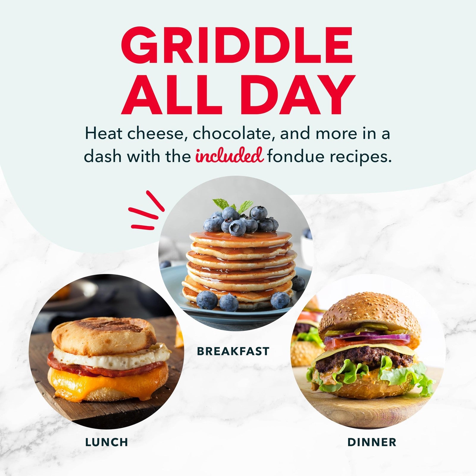 DASH Mini Maker Griddle 4 In White w/ Recipe Book - Individual Servings