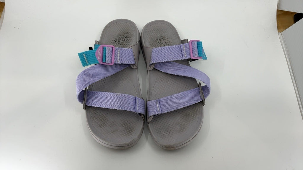 Chaco Women's Lowdown Slide Sandal, Purple Rose Aqua, 9