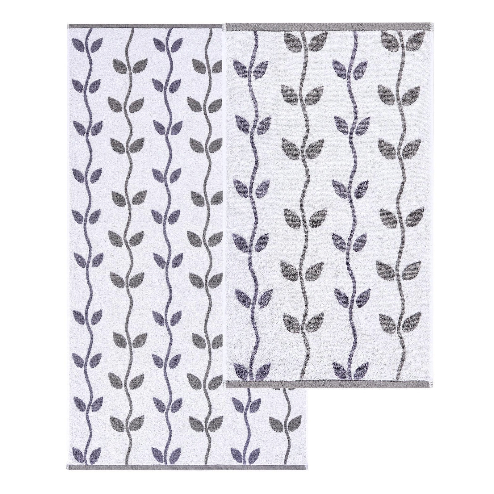 Lavender 6-Piece Towel Set - Organic Vines Design - Quick Dry Cotton Towels