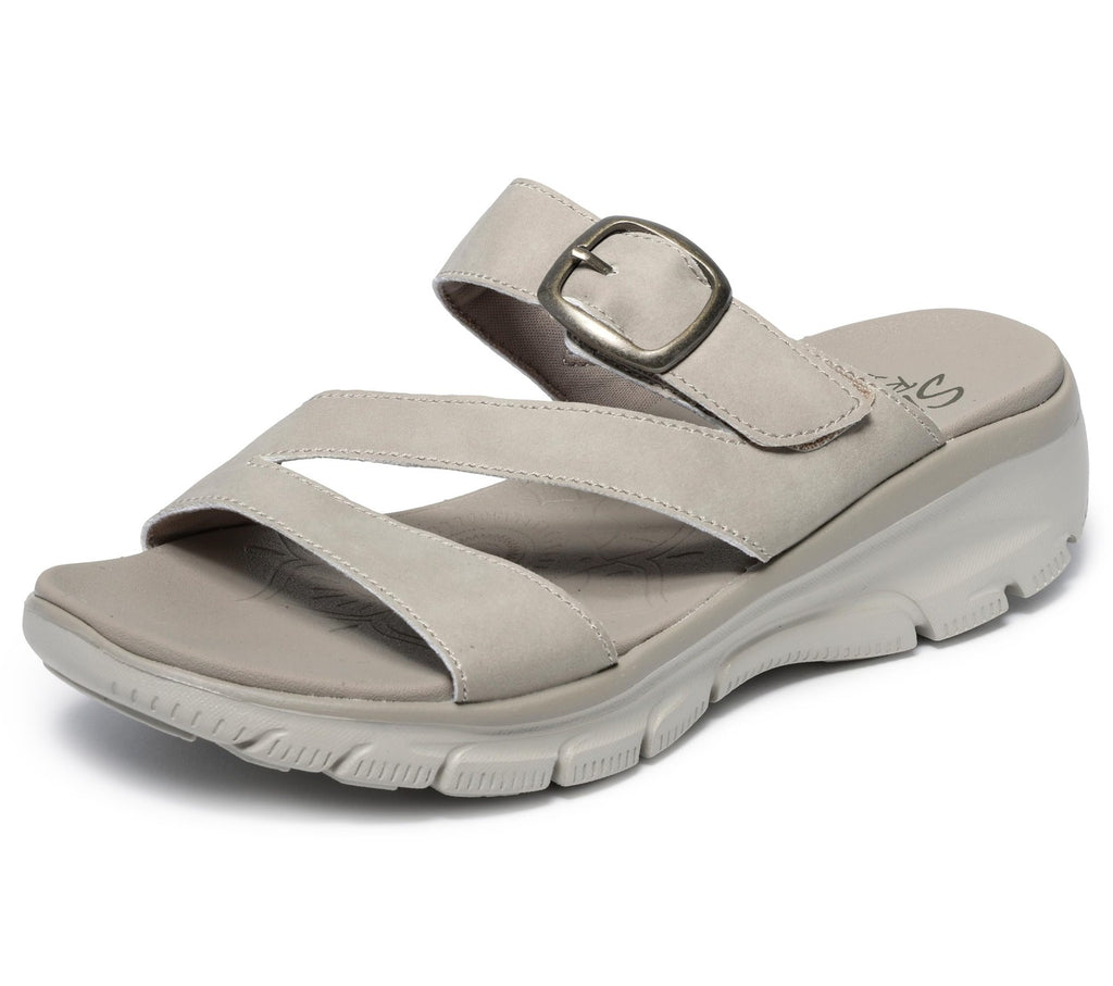 Skechers Women's EASY GOING - SLIDE ON BY casual sandal, Taupe 10 M