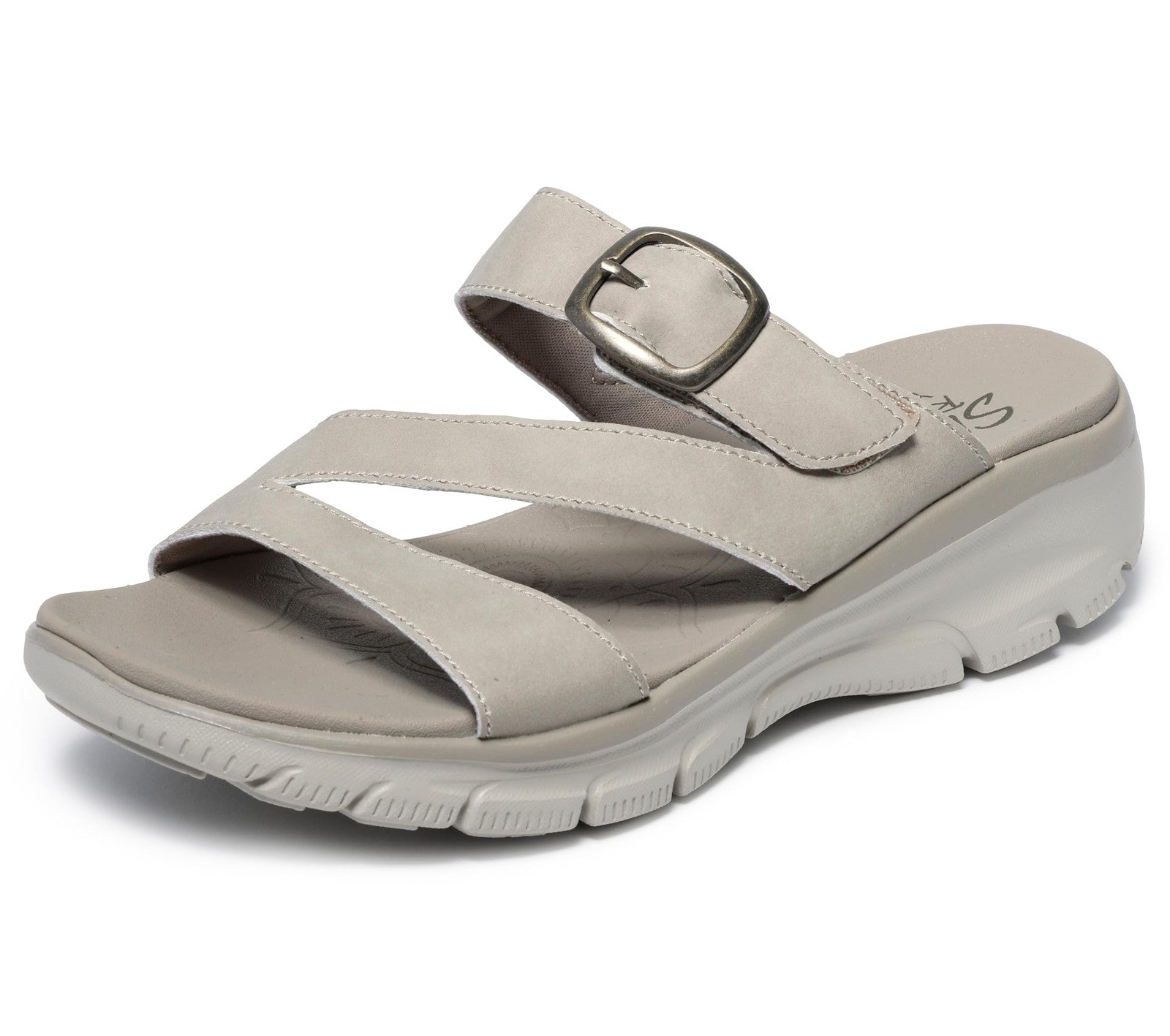 Skechers Women's EASY GOING - SLIDE ON BY casual sandal, Taupe 10 M