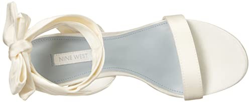 Nine West Women's Kelsie7 Heeled Sandal, Ivory, 8.5M