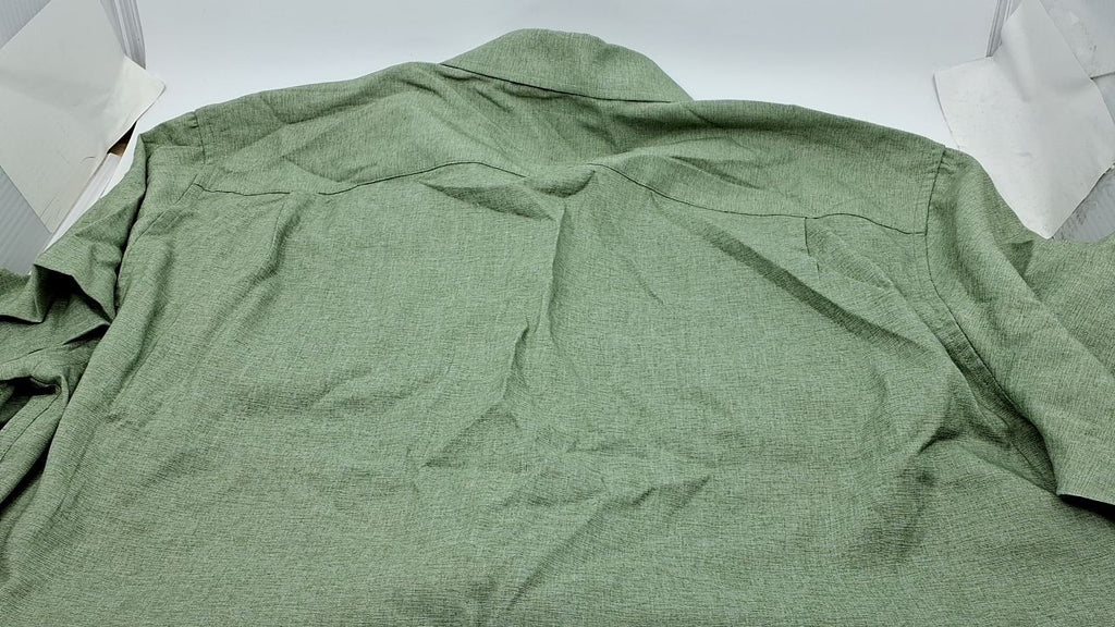 Mens Linen Button Down Shirt Short Sleeve Casual Mint Green L