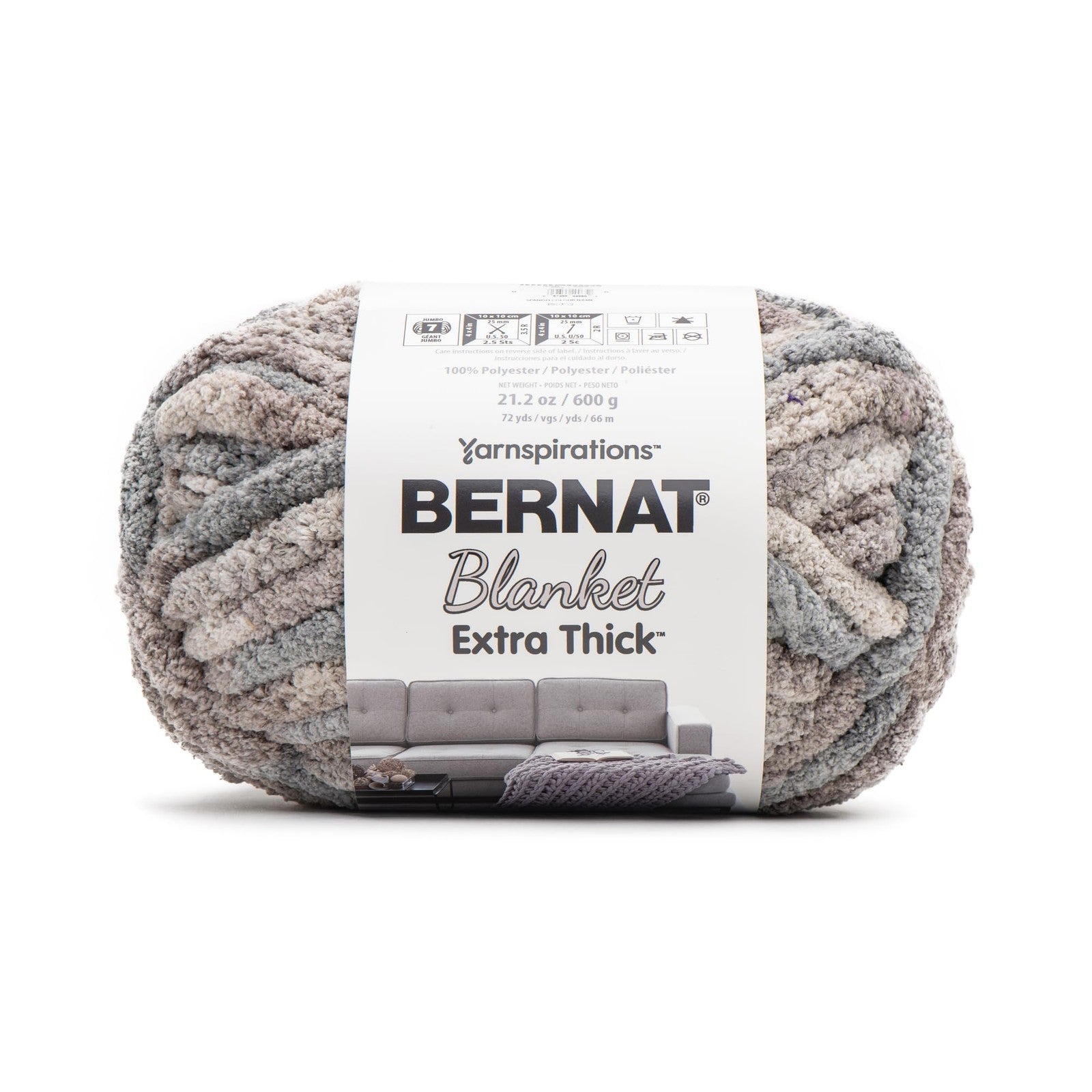 Bernat Extra Thick Yarn Dove VARG 21.12oz #7 Jumbo for Knitting & Crafts