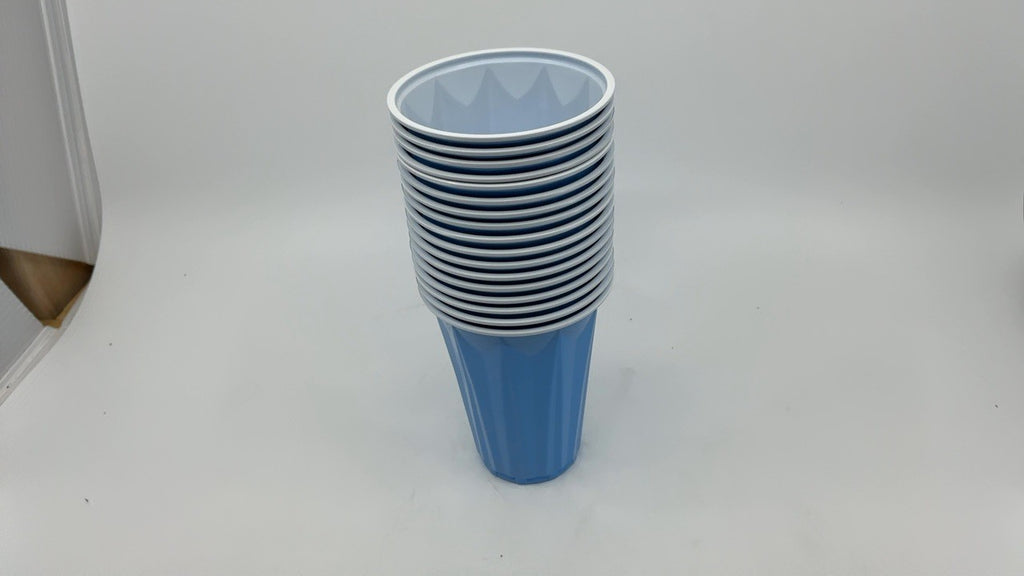 Light Blue Plastic Party Cups 12 Oz, 20 Count - Durable & Disposable