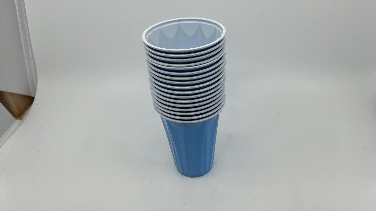 Light Blue Plastic Party Cups 12 Oz, 20 Count - Durable & Disposable