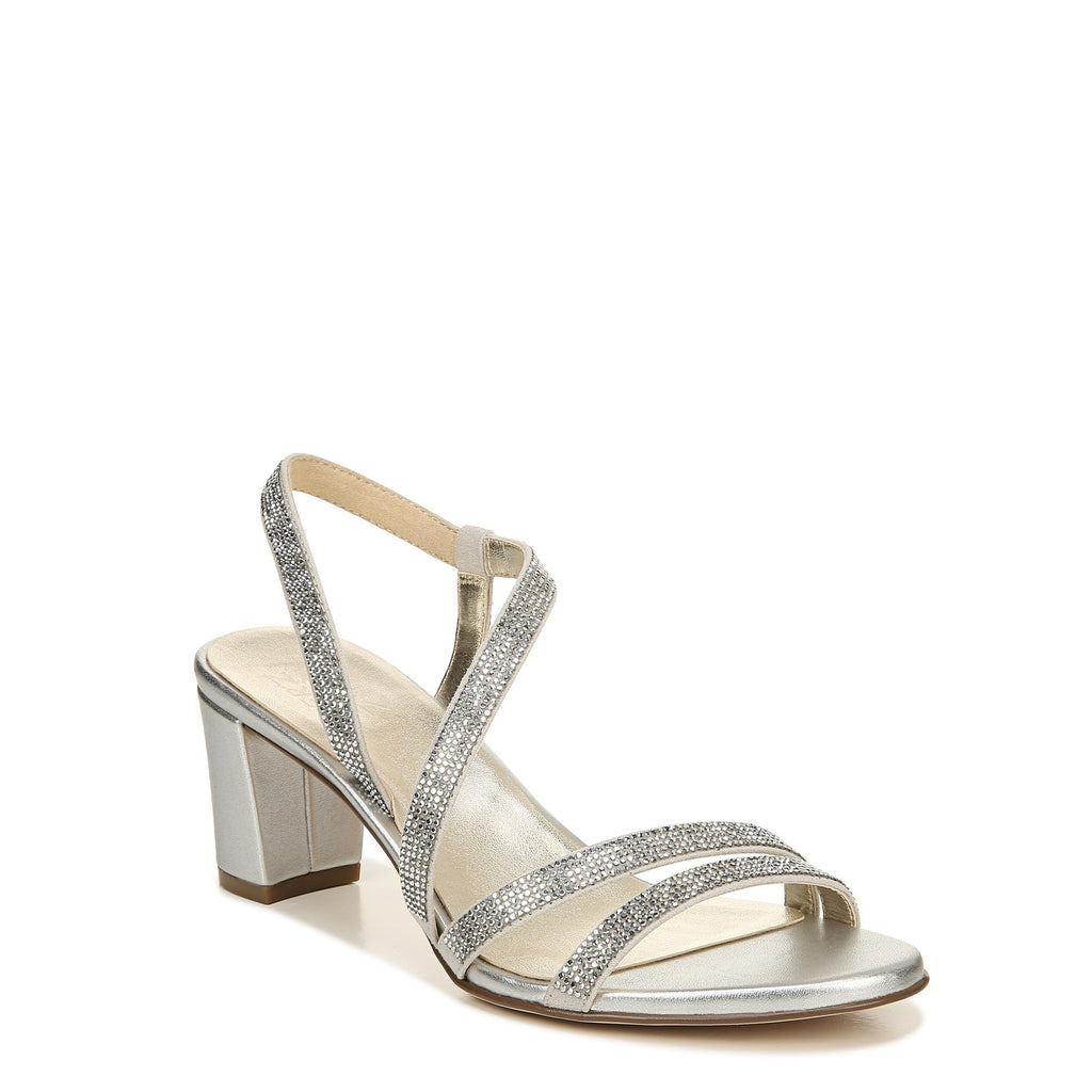 Naturalizer Vanessa2 Silver Heeled Sandals, Rhinestone, Size 9M