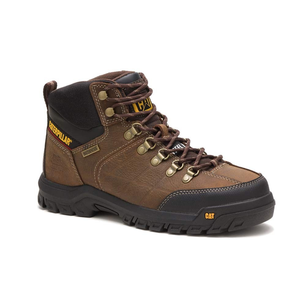 Cat Footwear Men's Threshold Waterproof Steel Toe, Real Brown, 8.5