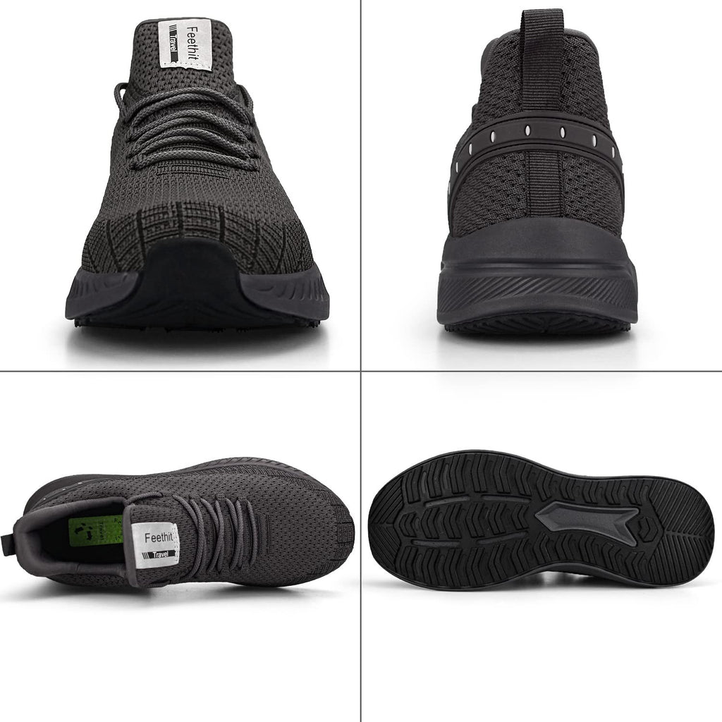 Feethit Lightweight Slip On Running Shoes Dark Grey Size 9