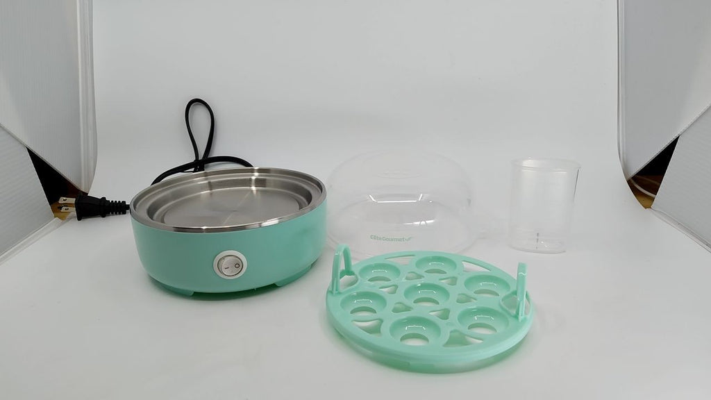 Electric Egg Cooker 7-Egg Capacity Soft Medium Hard Boiled Retro Mint