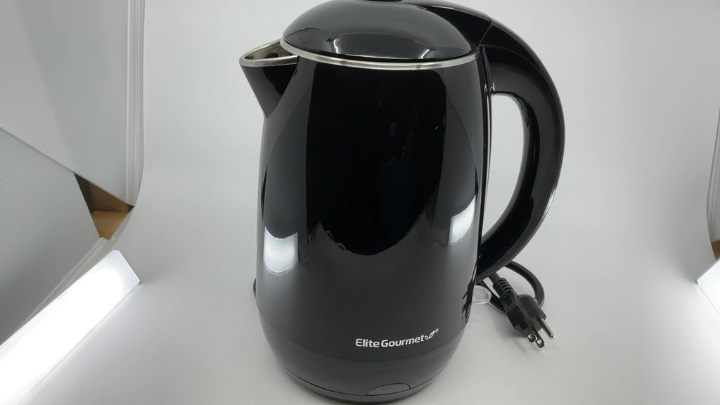 Elite Gourmet 1.8L Cool-Touch Electric Kettle Black, 1500W, Stainless Steel