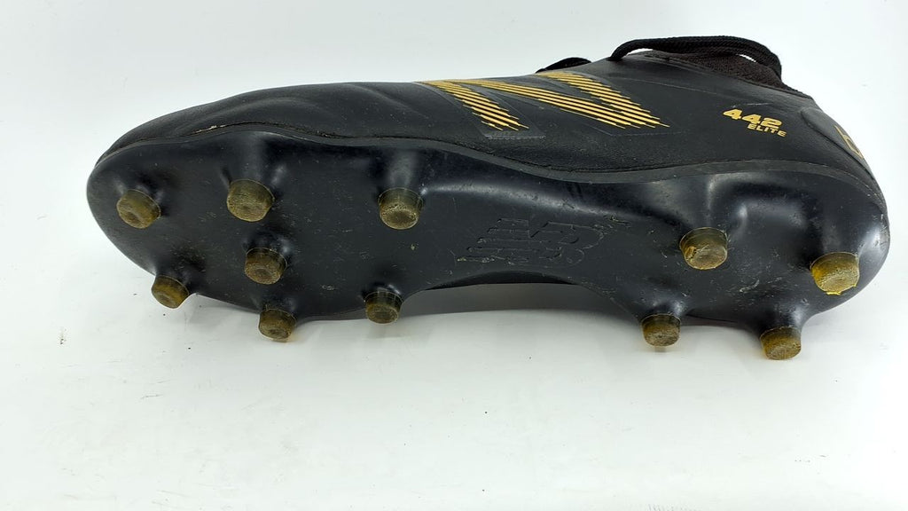 New Balance Men's 442 Elite FG V2 Soccer Shoe, Black/Gold Metallic, 8