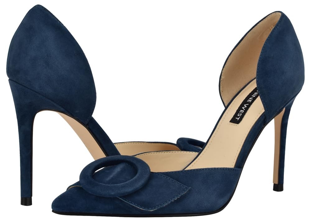 Nine West Women's Frolly Pump, Navy Suede 400, 8.5