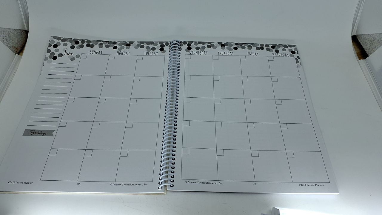 Spiral-Bound Lesson Planner 2152, 112 Pages, Multi w/Stickers
