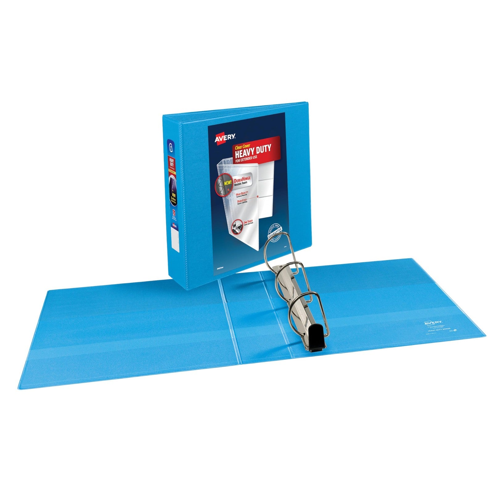 Avery 3" Heavy-Duty View Binder Light Blue, One Touch Slant Rings