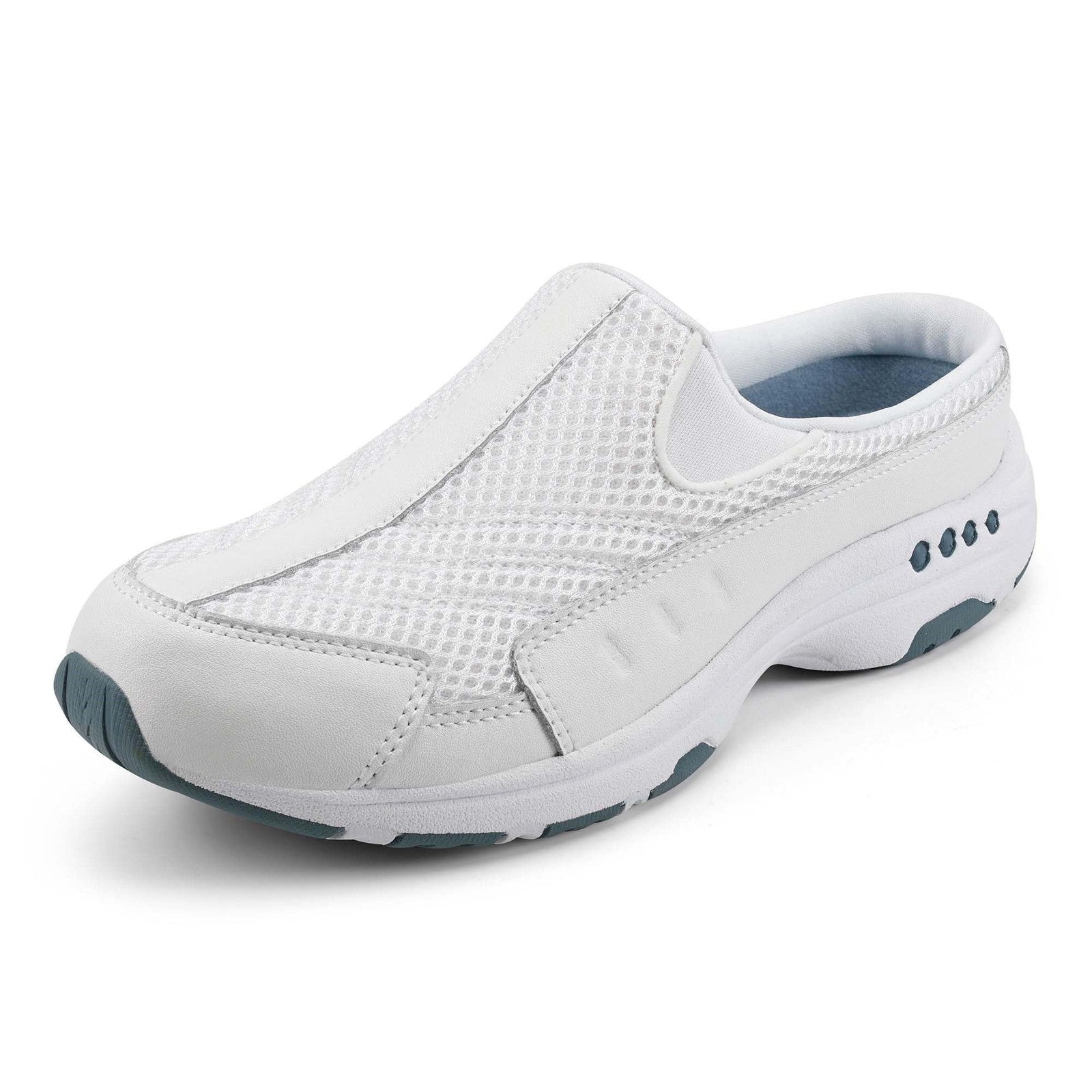 Easy Spirit womens Traveltime Mule, White 130, 11 Wide US