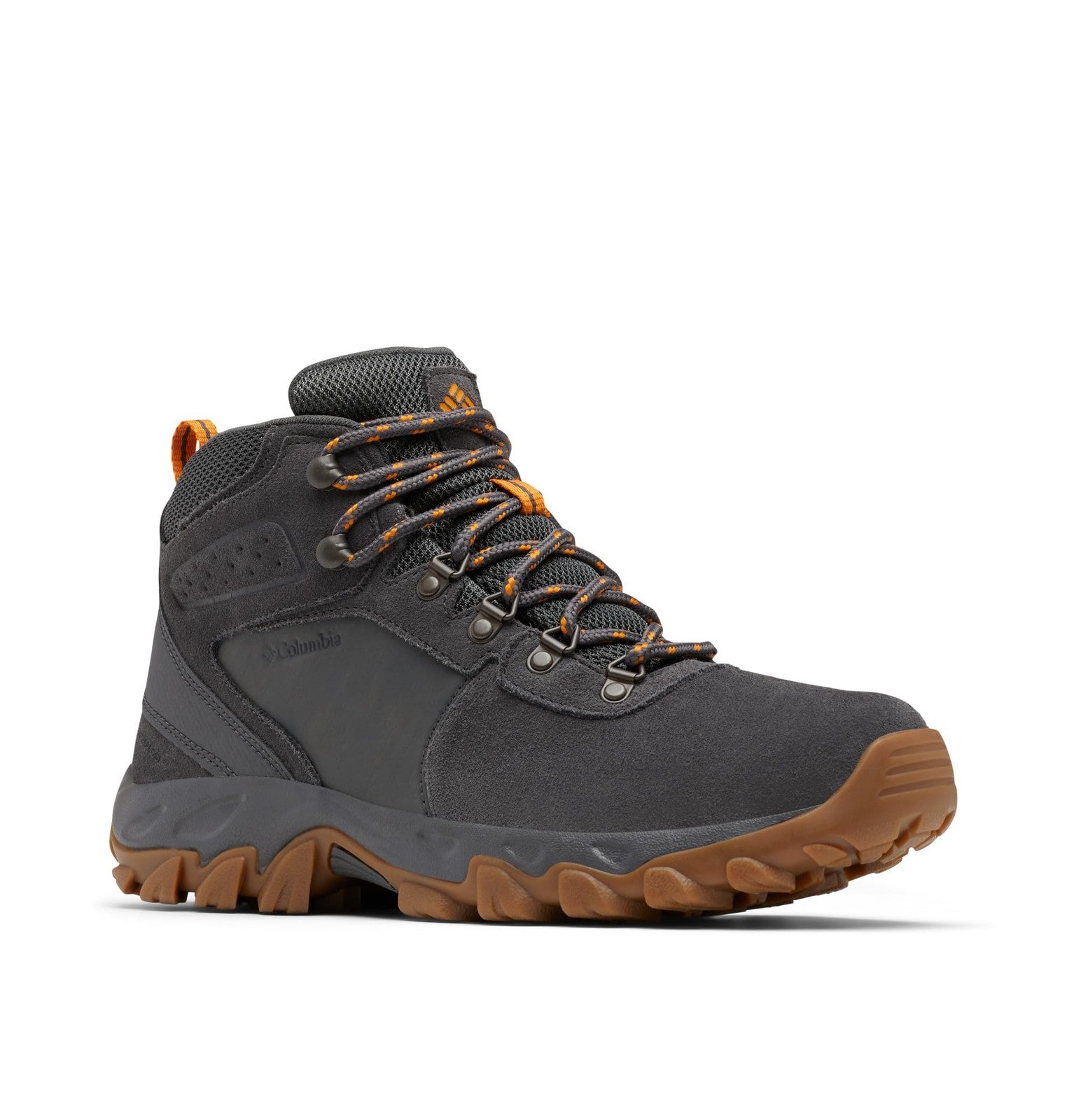 Columbia Mens Newton Ridge Plus II Suede Waterproof, Dark Grey/Gold Amber, 8.5
