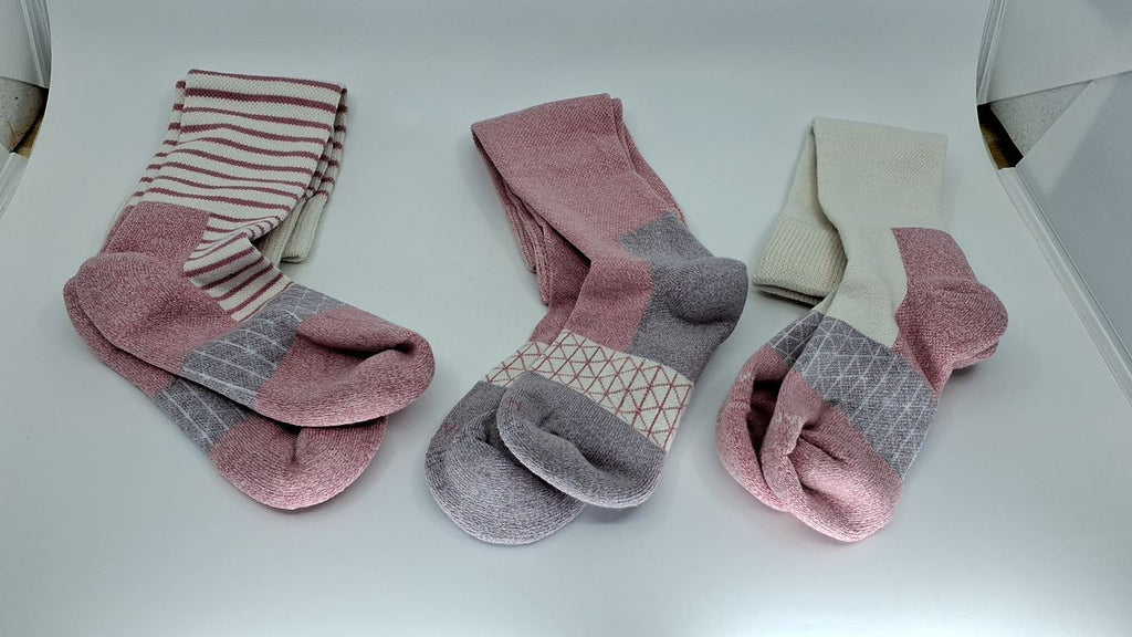 Hanes Women's 3-Pack Mild Compression Socks, Over-The-Calf, Pink/Tan/Green