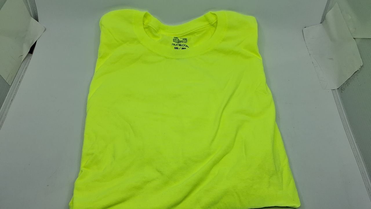 Eversoft Cotton Crew Neck T-Shirts 2 Pack - Safety Green, XX-Large