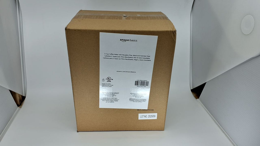 5-Cup Coffee Maker w/ Reusable Filter, Black & Stainless Steel