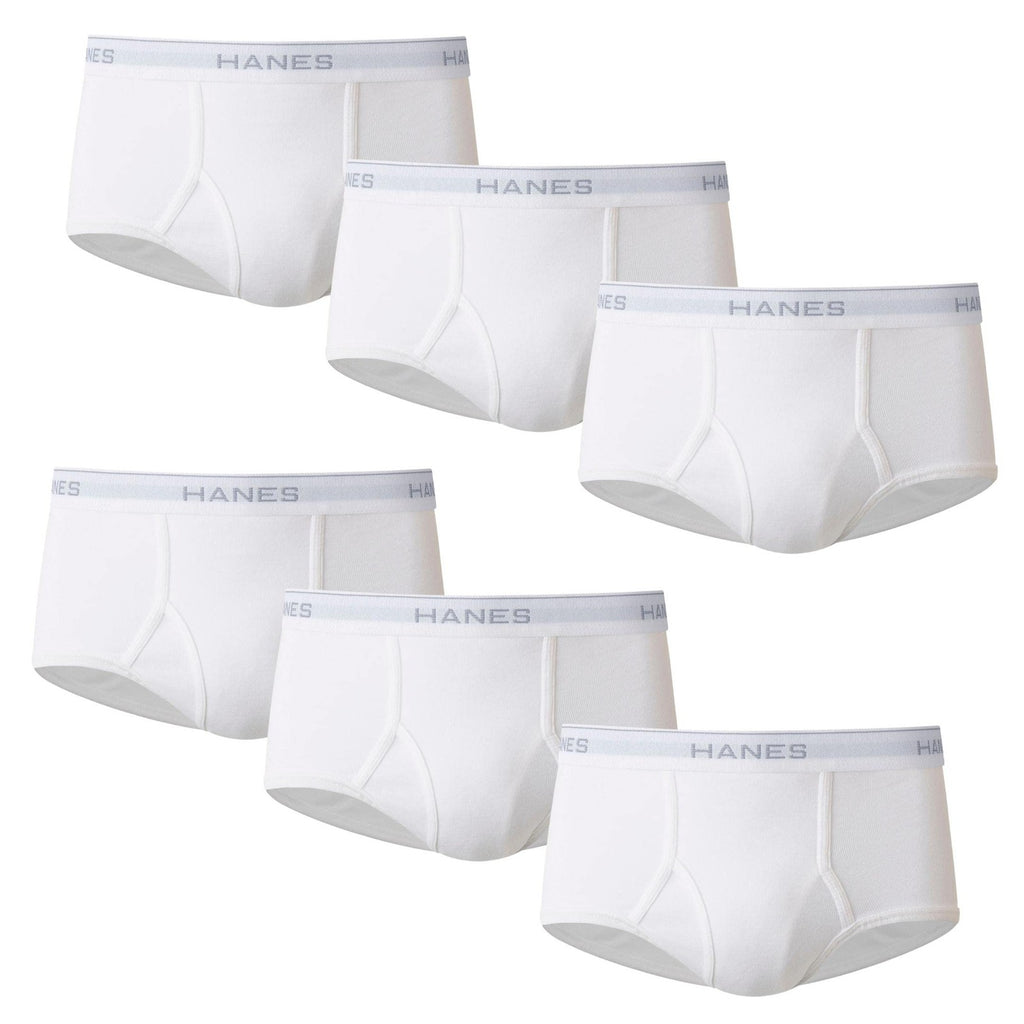 Hanes Men's X-Large Tagless Briefs 6-Pack, White Cotton Blend