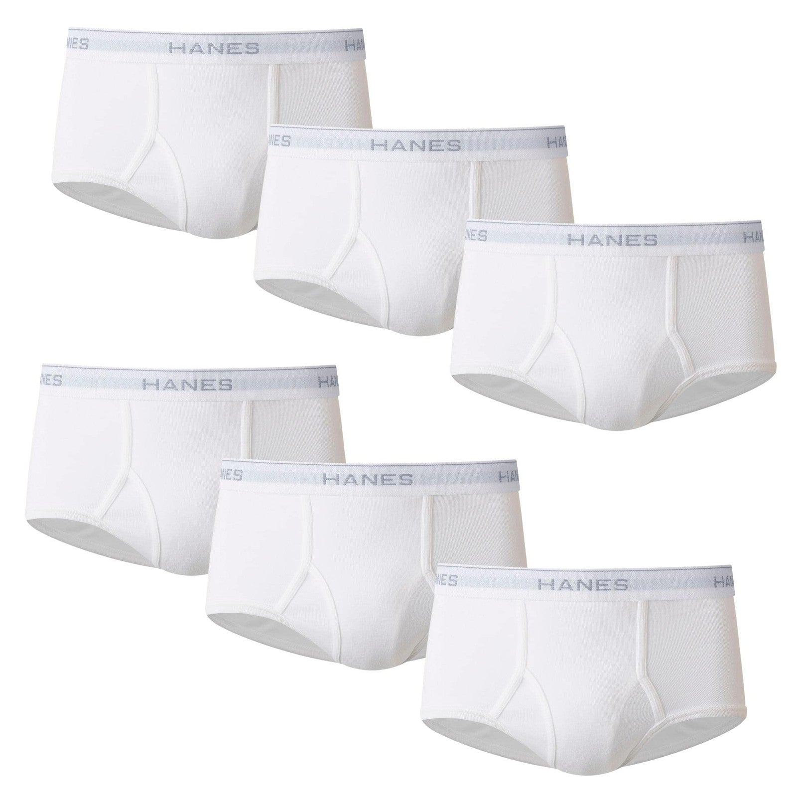 Hanes Men's X-Large Tagless Briefs 6-Pack, White Cotton Blend