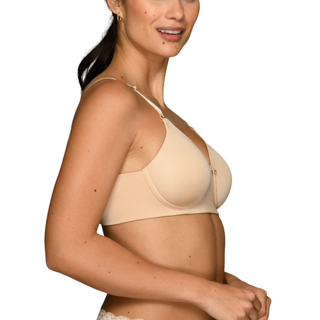 Vanity Fair Beauty Back Smoothing Bra 40B Wireless Beige 4-Way Stretch
