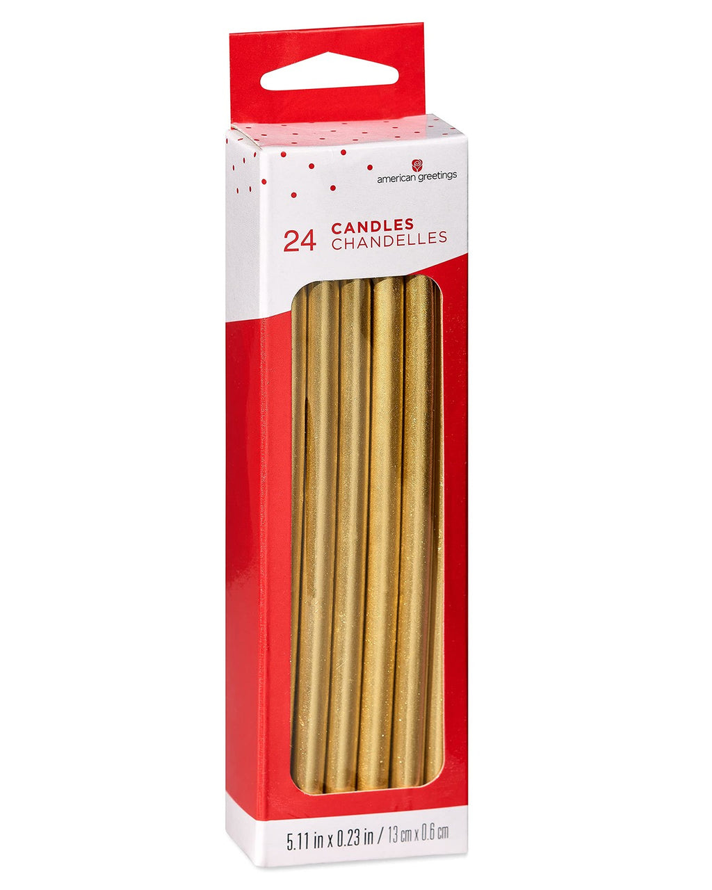 American Greetings Birthday Candles, Long Thin Gold (24-Count)