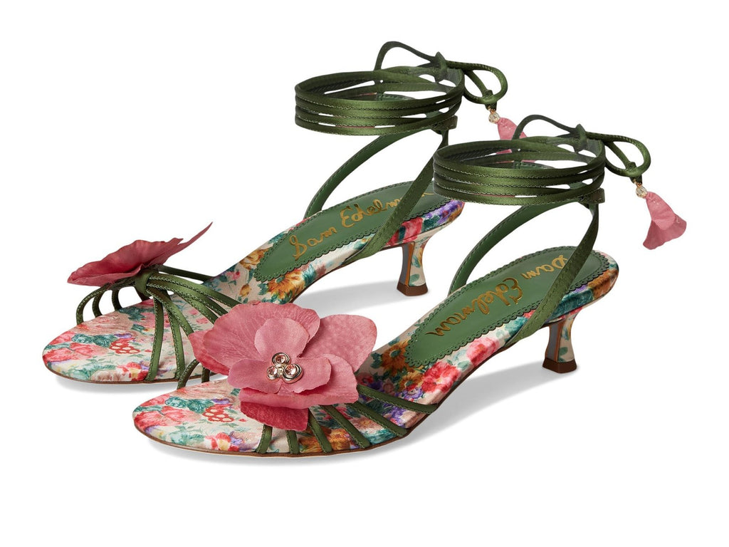Sam Edelman Women's Carla Heeled Sandal, Green Agave, 6.5
