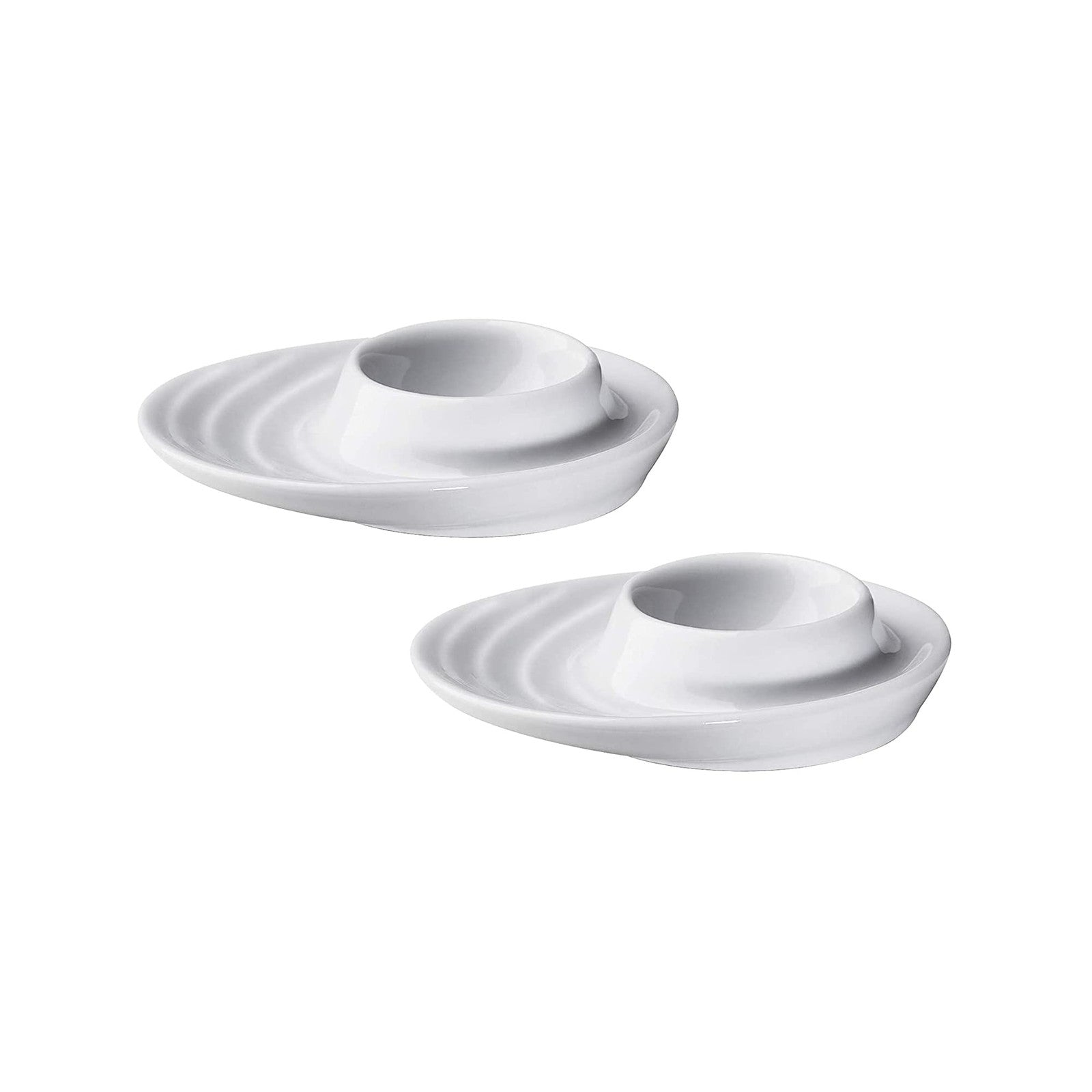 Küchenprofi 2-Pc Egg Cups, White Porcelain, 3.5x4 In, Oval Base
