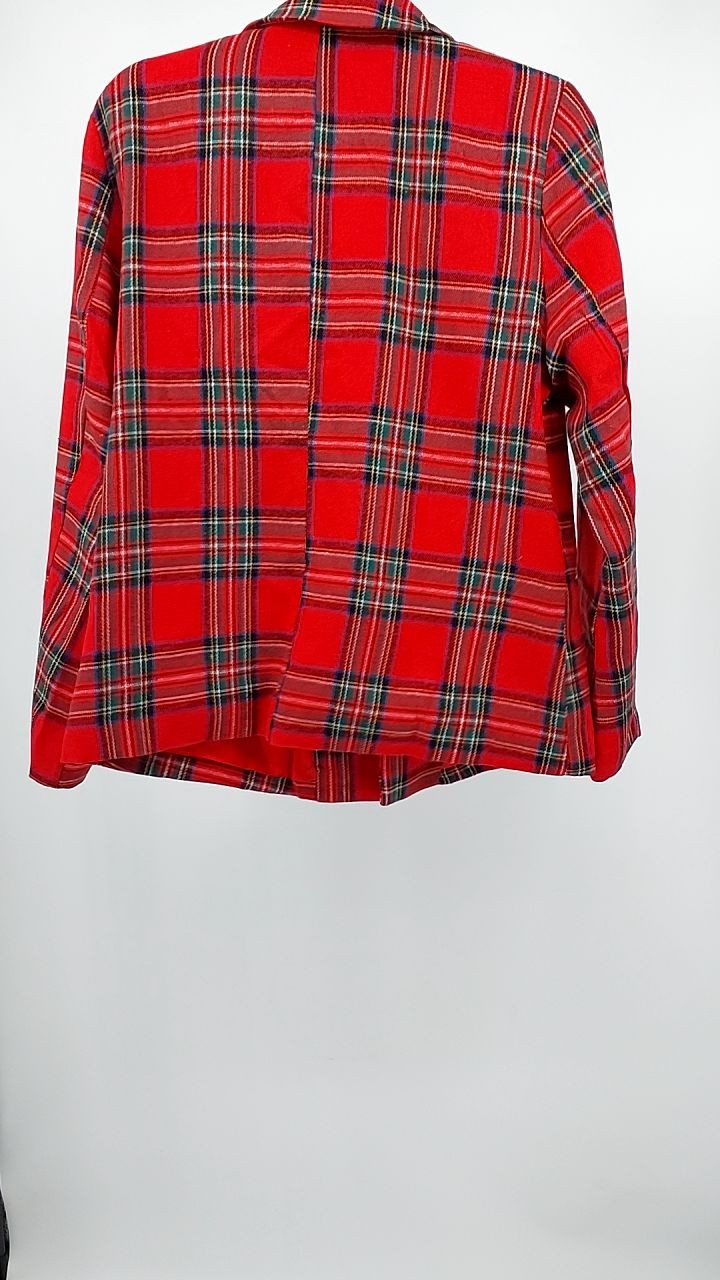Plaid Single-Button Blazer