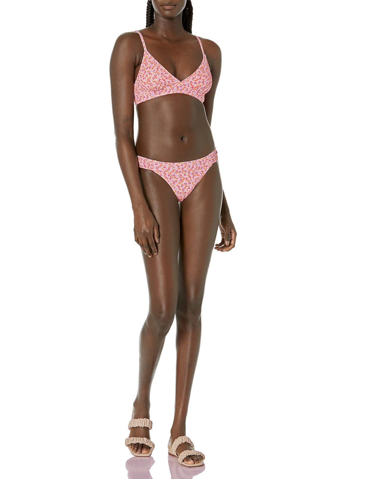 Amazon Essentials Women's AE1676686, Pale Peach, Micro Floral, L