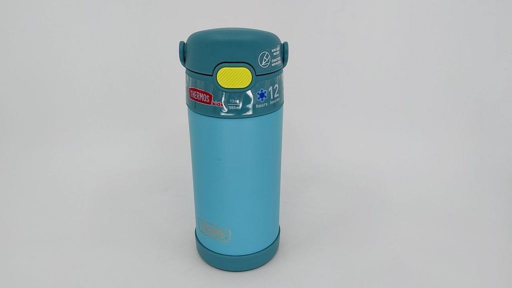 12oz THERMOS FUNtainer Kids Water Bottle w/ Straw, Blue/Green, Insulated