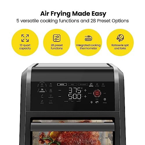 Chefman 12 Quart 5-in-1 Air Fryer w/ Smart Thermometer - Black