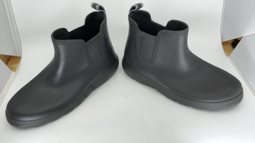 Totes Men's Waterproof Chelsea Boots 11 Black Rubber Rain Shoes