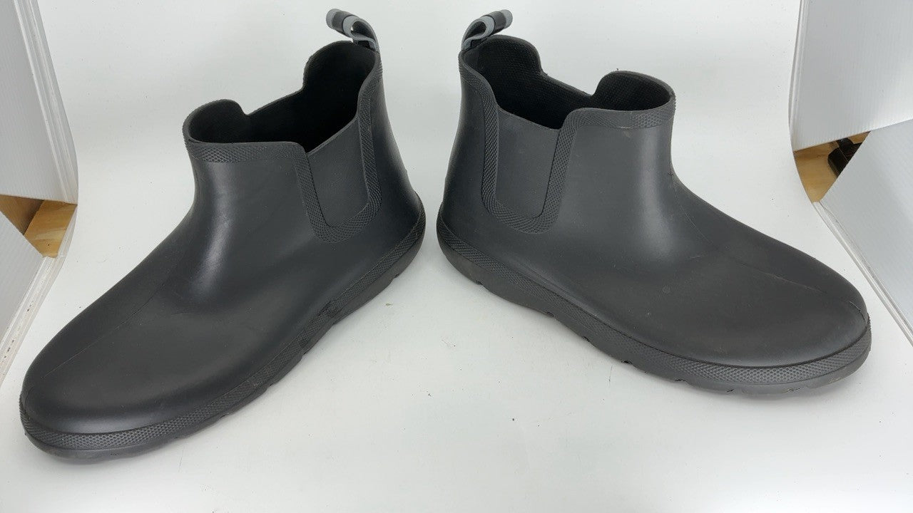 Totes Men's Waterproof Chelsea Boots 11 Black Rubber Rain Shoes