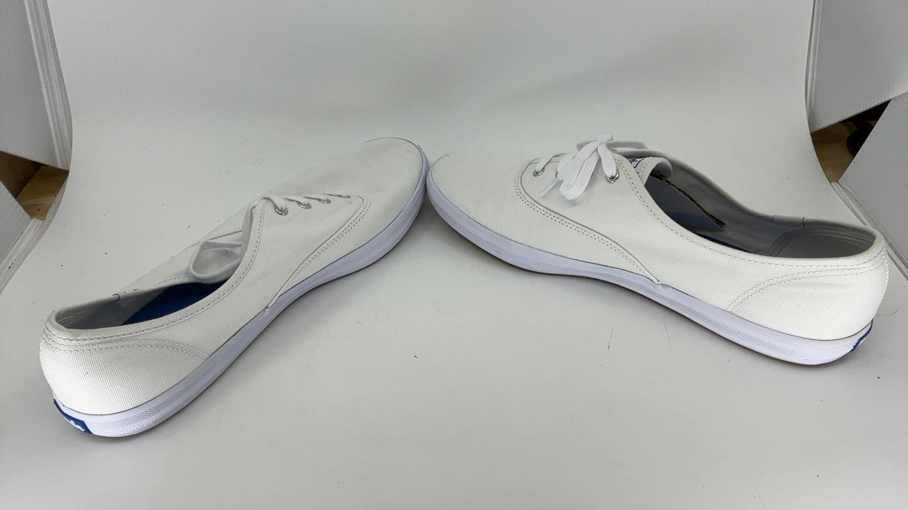 Keds Women's Champion Original Canvas Lace-Up Sneaker, White, 12 W US