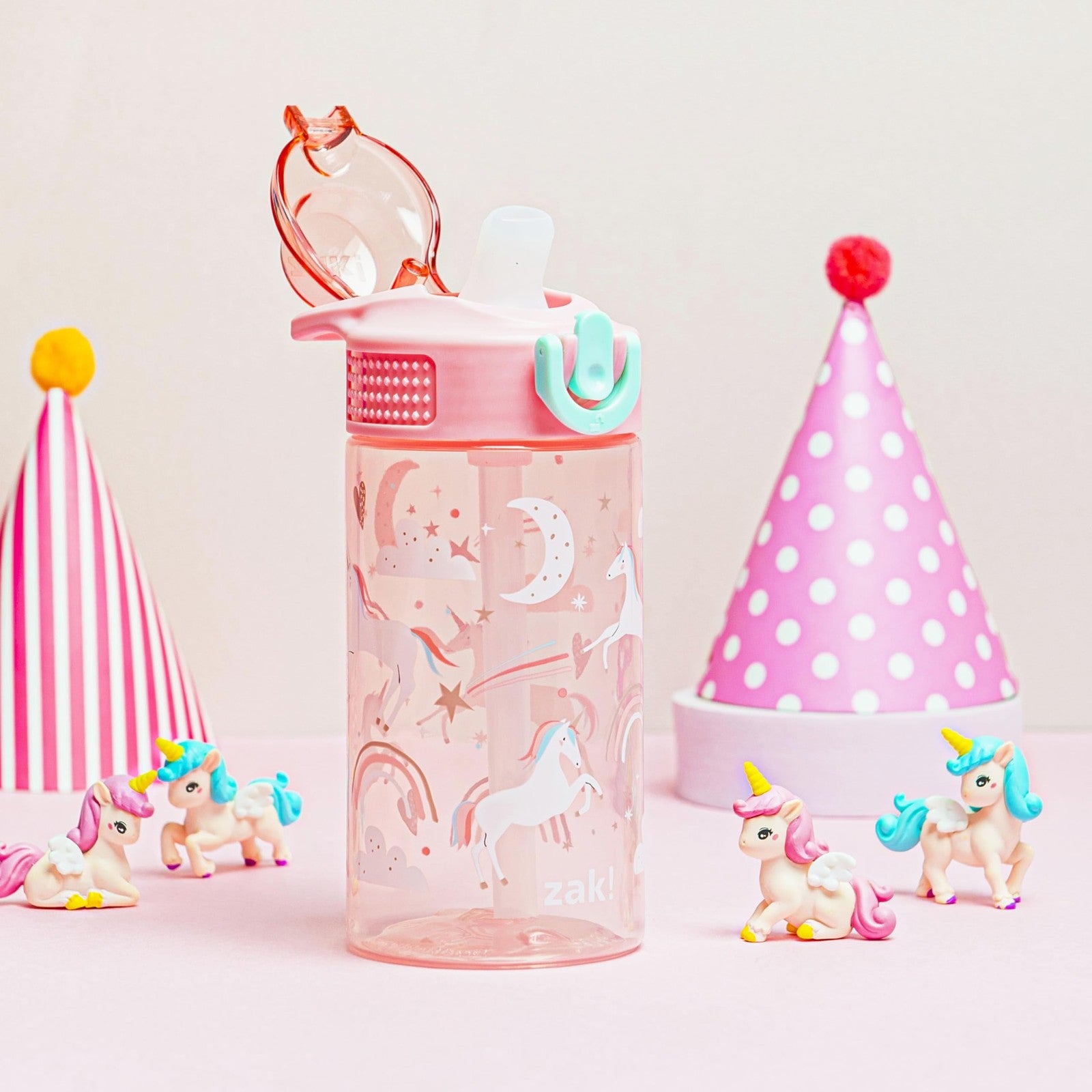 Kids 16oz Water Bottle - Zak Designs Unicorn, Leak-Proof & Portable