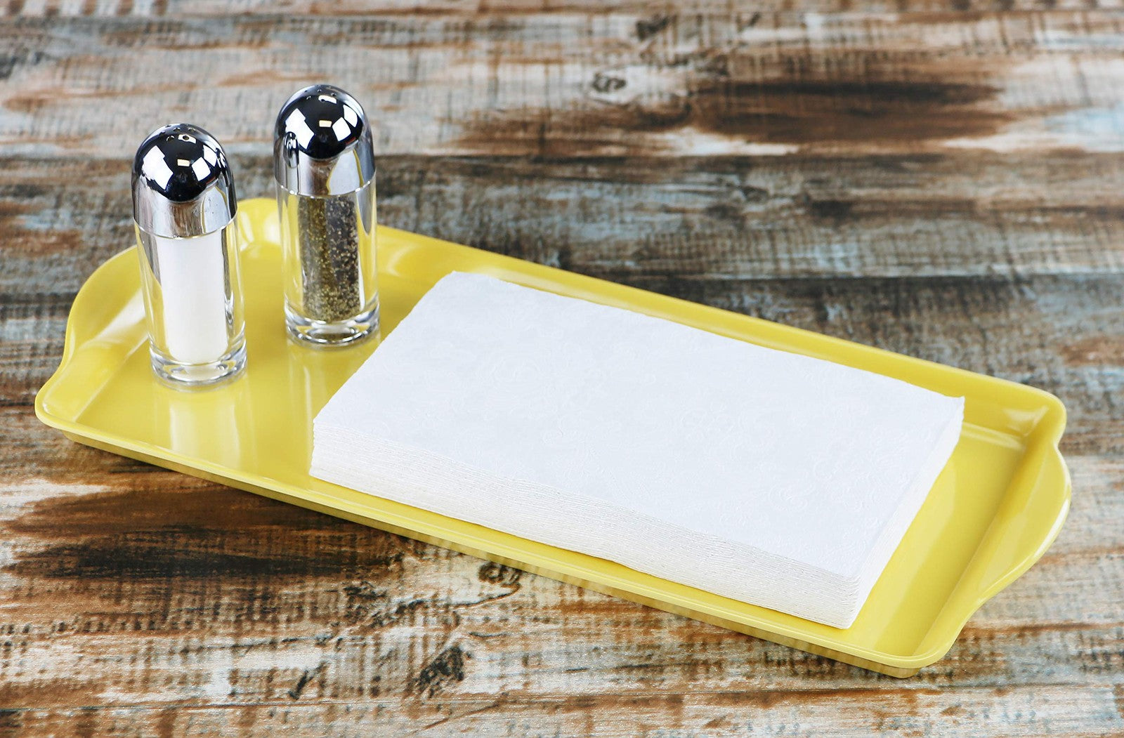 Food Safe Melamine Tidbit Tray, Lemon, 14.75in x 6.5in, Dishwasher Safe