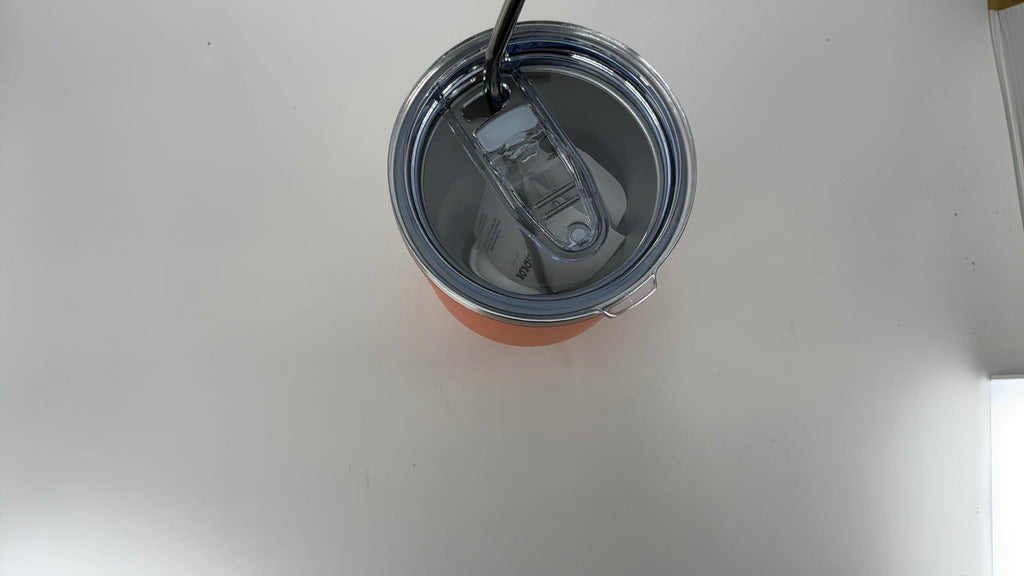 Insulated 30oz Tumbler w/ Clear Flip Lid & Straw, Orange Stainless Steel