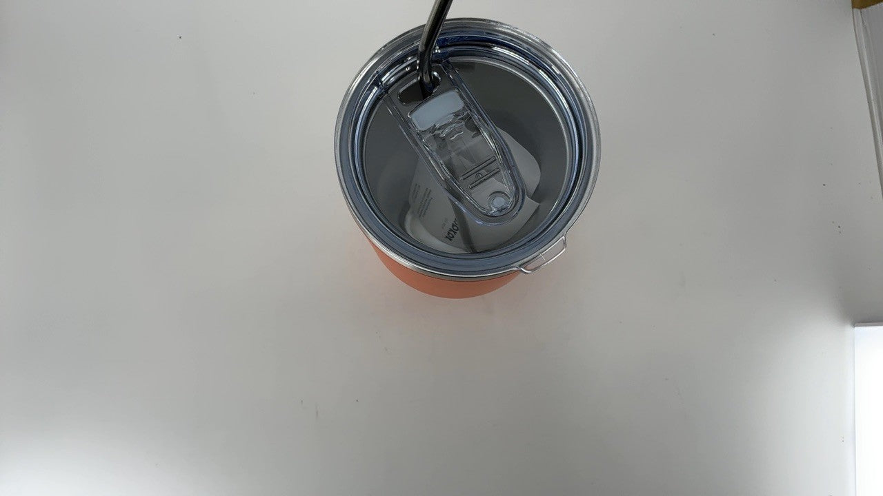 Insulated 30oz Tumbler w/ Clear Flip Lid & Straw, Orange Stainless Steel