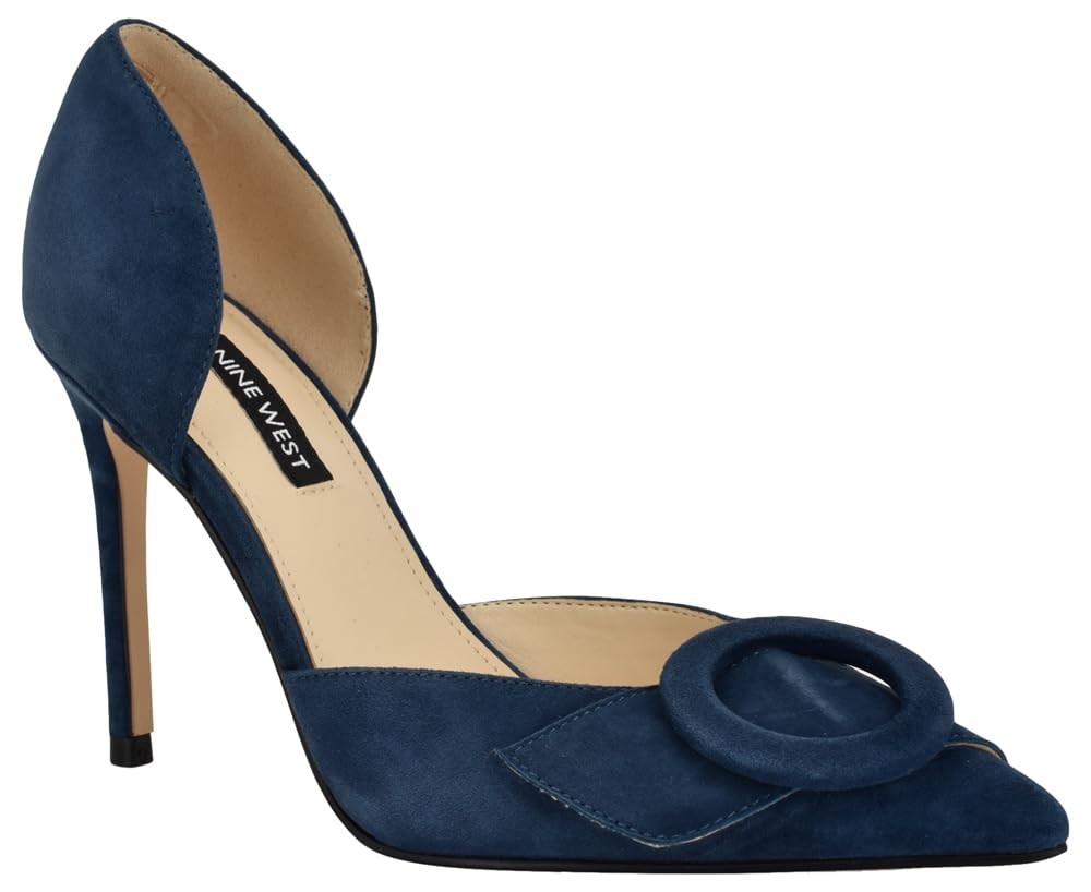 Nine West Women's Frolly Pump, Navy Suede 400, 8.5